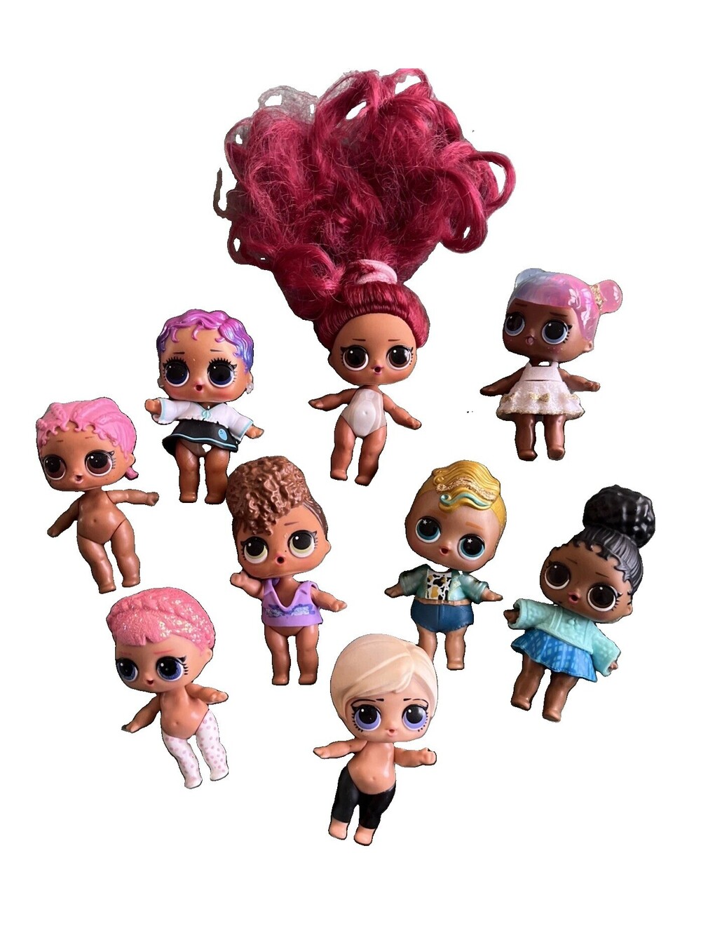 LOL Surprise Dolls 3" LOT of 9 Pre Owned Action Figure Toys Princess Fairy Dolls